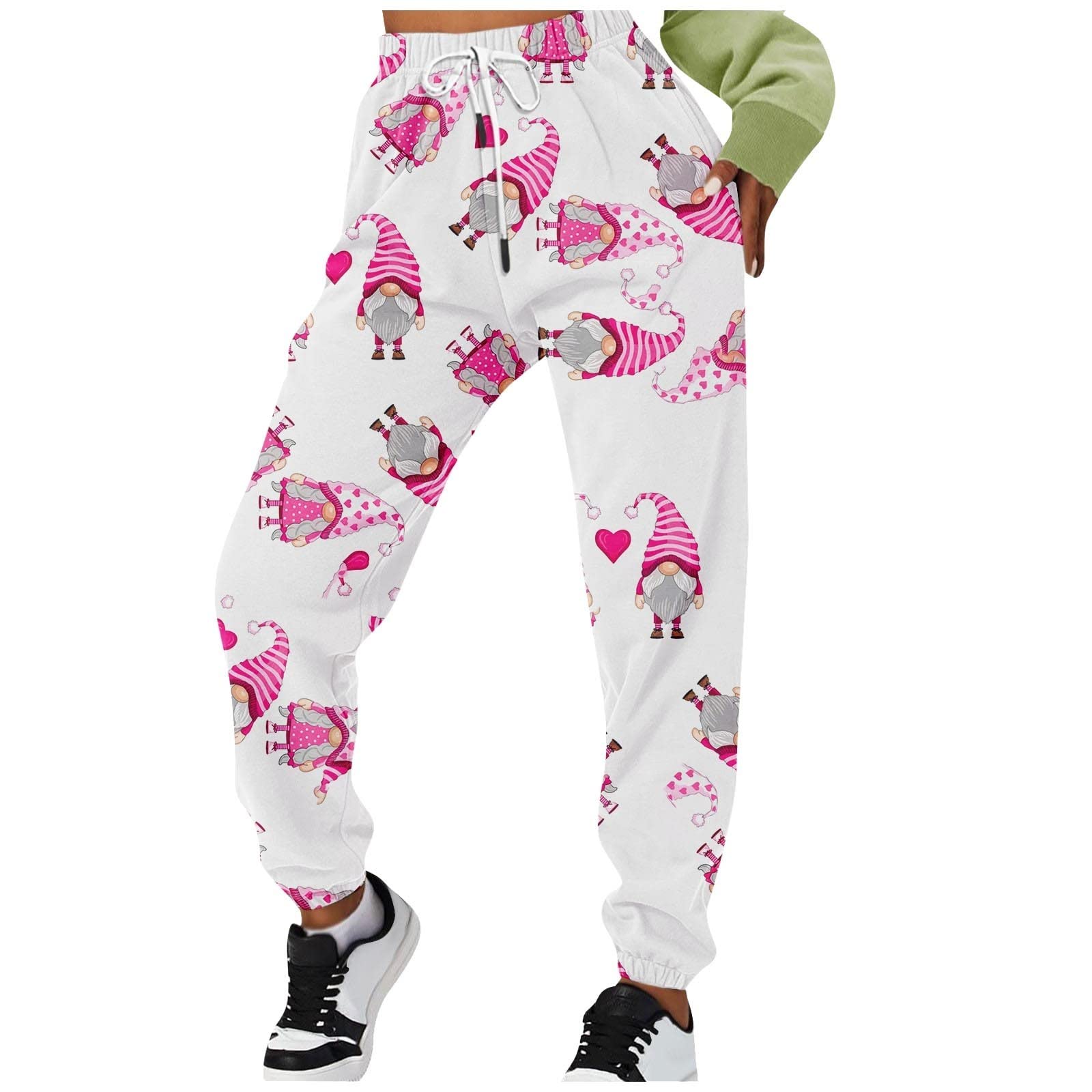 Pantalon de survêtement imprimé à cordon élastique blanc cargo - 4