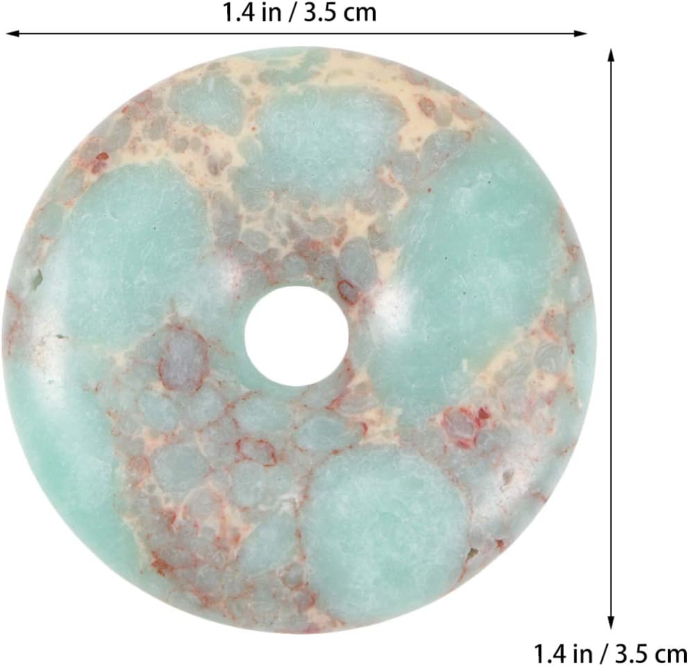 EXCEART Jade Stone 2pcs 35mm Gemstone Crystals Agate Jasper Healing Chakra Donut Pendant Bead Semi Precious Stone DIY Jewelry Accressory - Image 3