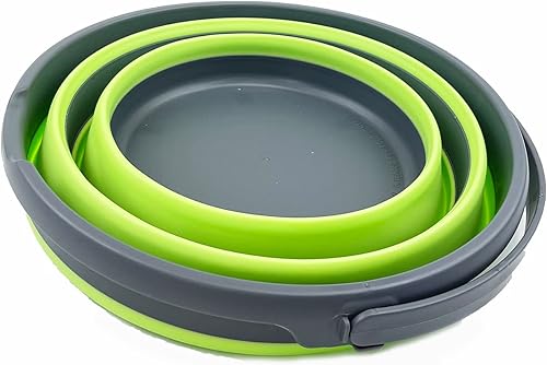 Miniatura 101 de SAMMART Cubo de plástico plegable de 10 L (2.6 galones), bañera redonda plegable, cubo de agua portátil para pesca, bote de agua para exteriores