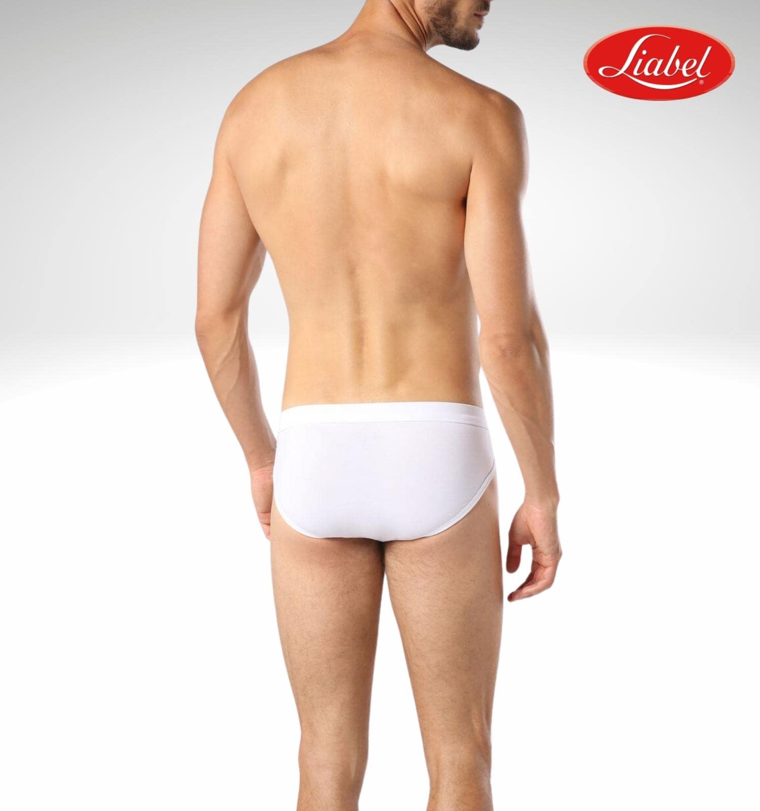 Liabel® Lot de 6 Slips pour Homme 100% Coton Blanc Coloré