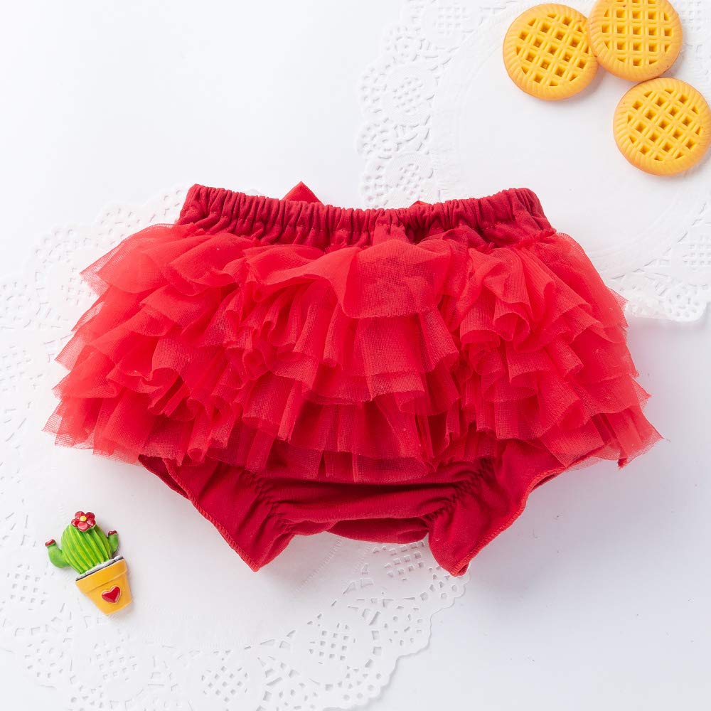 Copri pannolini per neonati, in tulle e tulle, con fiocco - Rosso - L:6-12 mesi