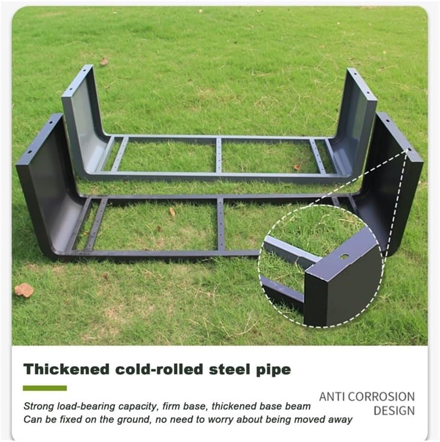 Outdoor Bench, Outdoor Patio Garden Bench, Heavy Duty Galvanized Steel Frame with 500lb Capacity, Slatted Seating for Park, Lawn, Yard, School - Metal Park Bench Patio Bench(Small)