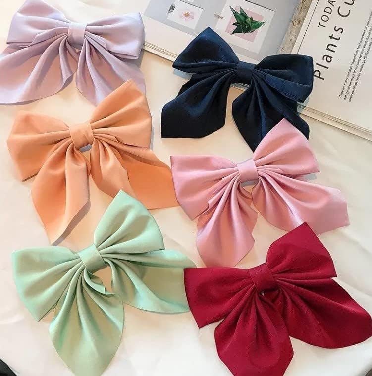 FAMEZA 6 Pcs Sweet Hair Bows Pink Bow Hair Clips Kawaii White Hair Bow Claw Clips Small Cute Black Bow Hair Clips Solid Color Hair Ribbon Alligator Clips for Women Girls Hair (MULTICOLOR) (B0CJVPQ716) Amazon Price History, Amazon Price Tracker