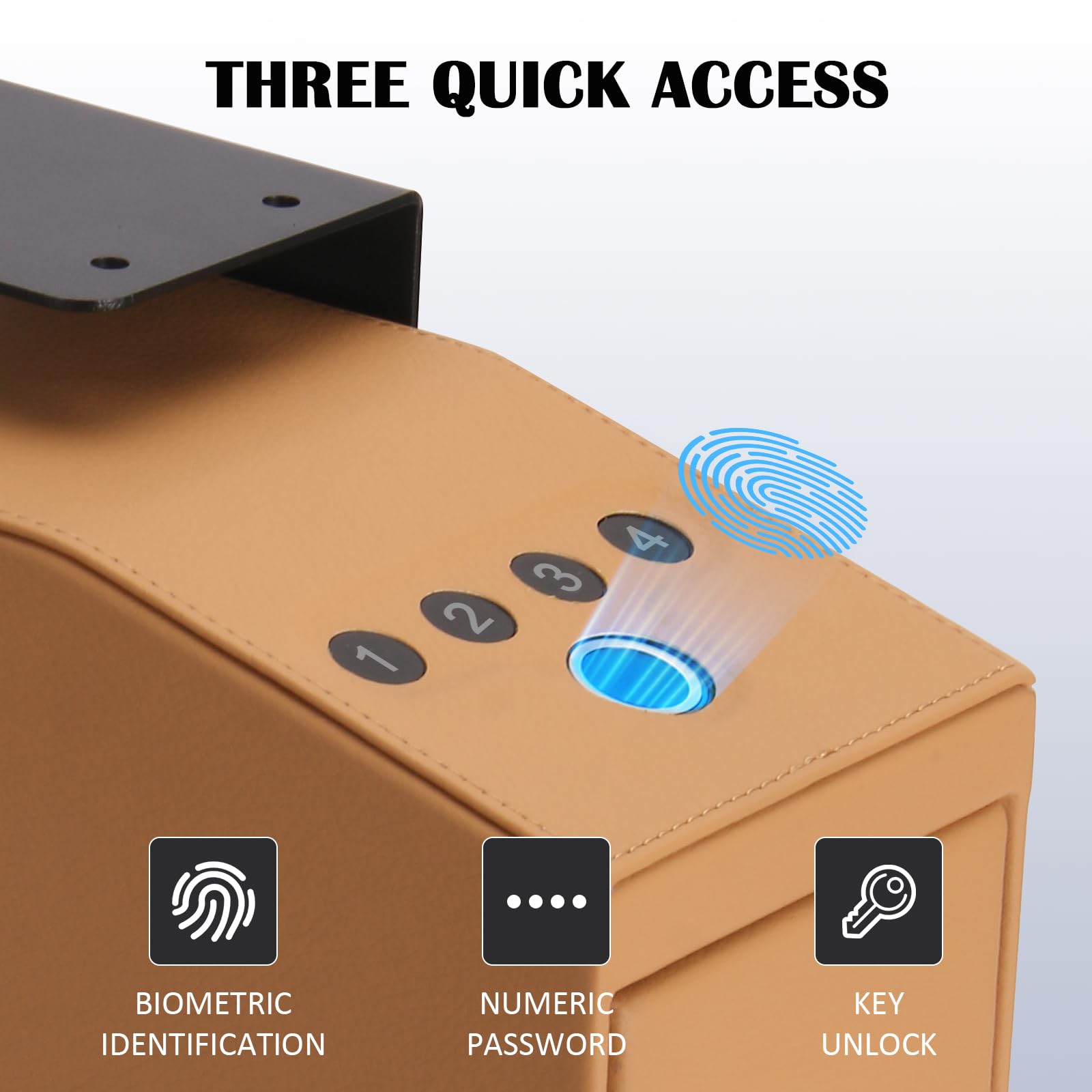 Cassaforte intelligente per pistole biometriche, armadio verticale con controllo app, serratura digitale, acciaio al carbonio, esterno in pelle, scanner per impronte digitali, per la