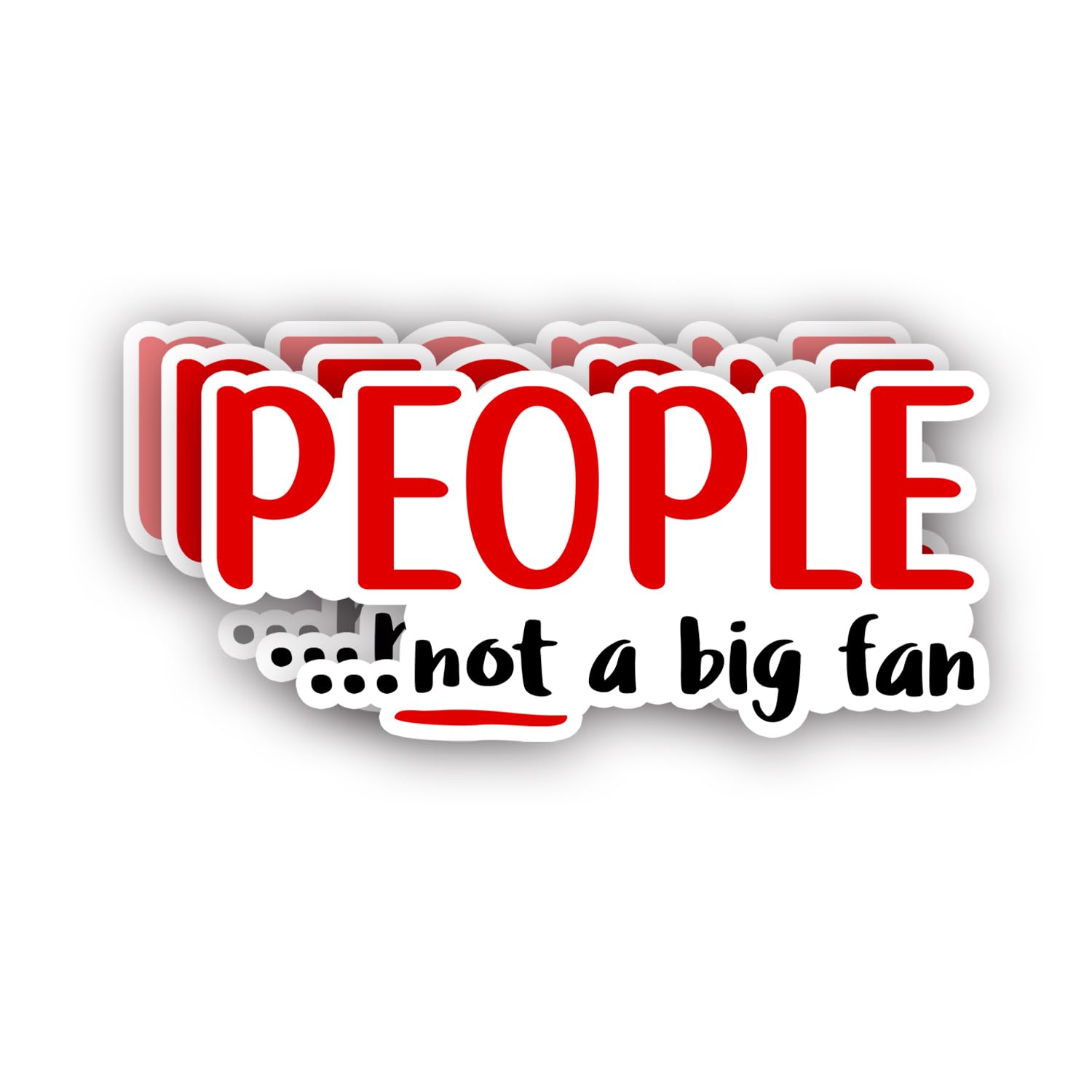(3Pcs) People Not A Big Fan Sticker Funny Sarcastic Quotes Humorous Anti-Social Vinyl Decal for Tumbler Laptop Kindle Water Bottles Books Phone - Size
