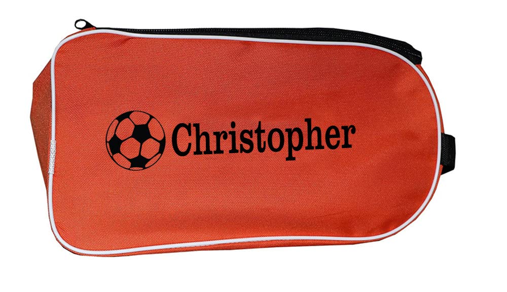 Personalized SPORT Football Boot Bag,Shoes bag, School, Sports, PE (Orange_Football)