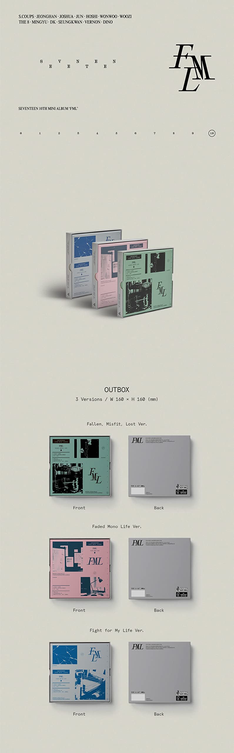 Amazon.com: (Incl.Pre-Order Item) SEVENTEEN FML 10th Mini Album 