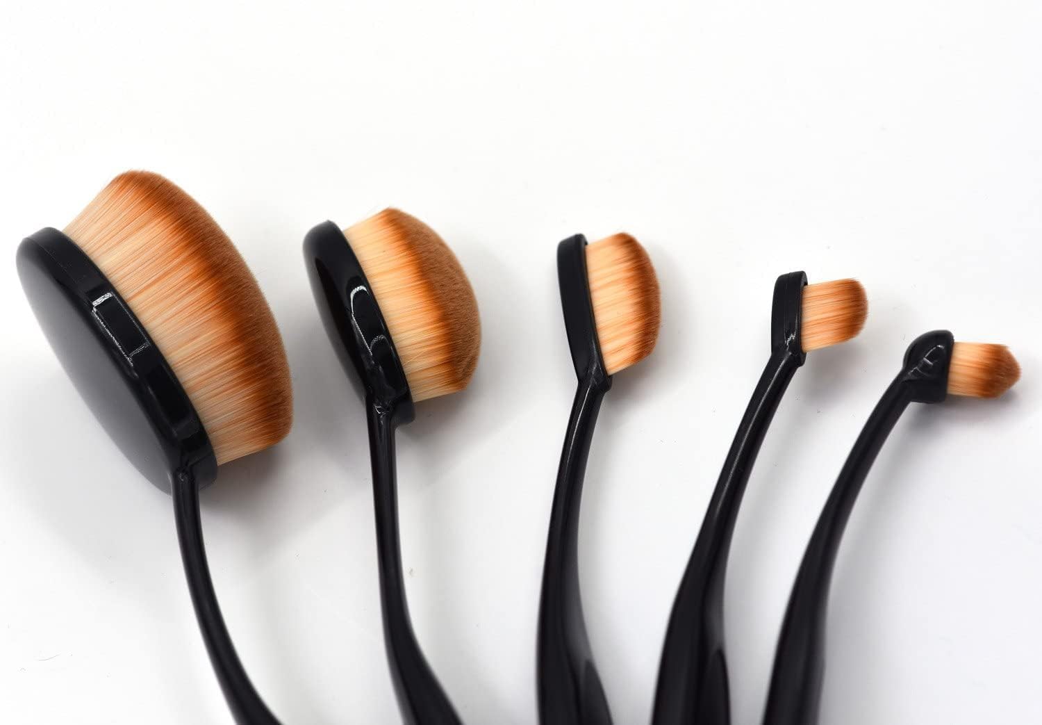 NESA Set of 5 Makeup Brush Cosmetic Oval Toothbrush Blush Powder Foundation Beauty Eyeshadow Black Brushes Set 2