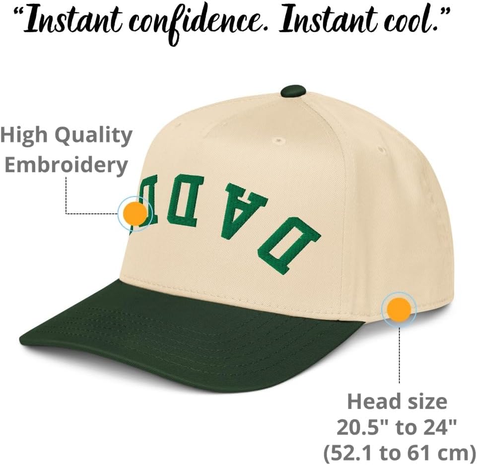 NX1 Upside Down Daddy 2 Tone Hat Embroidered Mid Crown Curved Bill Snapback Cap for Men and Women