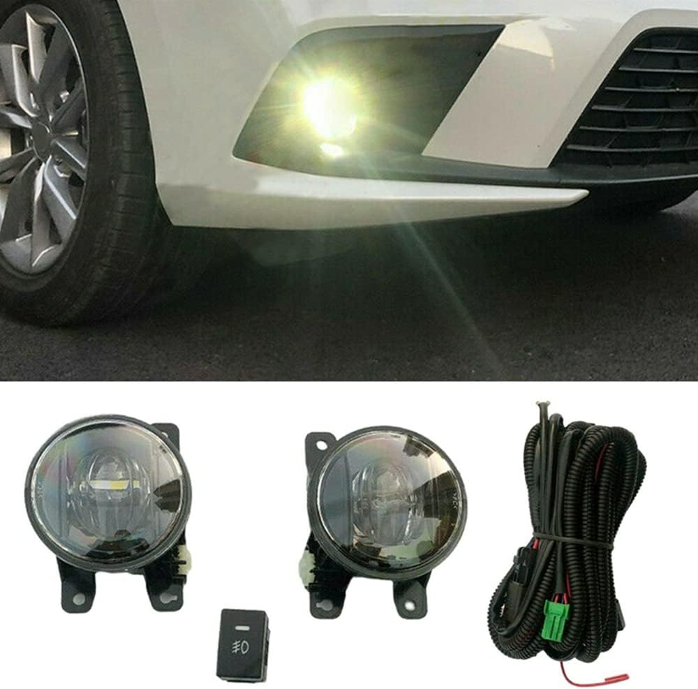Front Fog Lamp LED w/Cable Switch, Compatible with Honda Civic Sedan 2022-2023, Lower Bumper Light