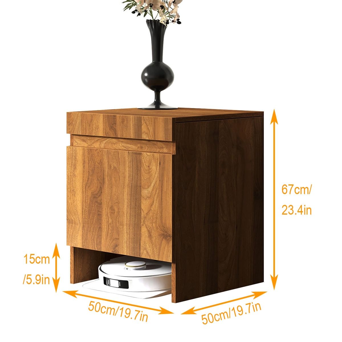 Gabinete de Almacenamiento para aspiradora Robot con Puertas y cajones, Ideal para Sala de Estar, Comedor, Cocina y Oficina en el hogar
