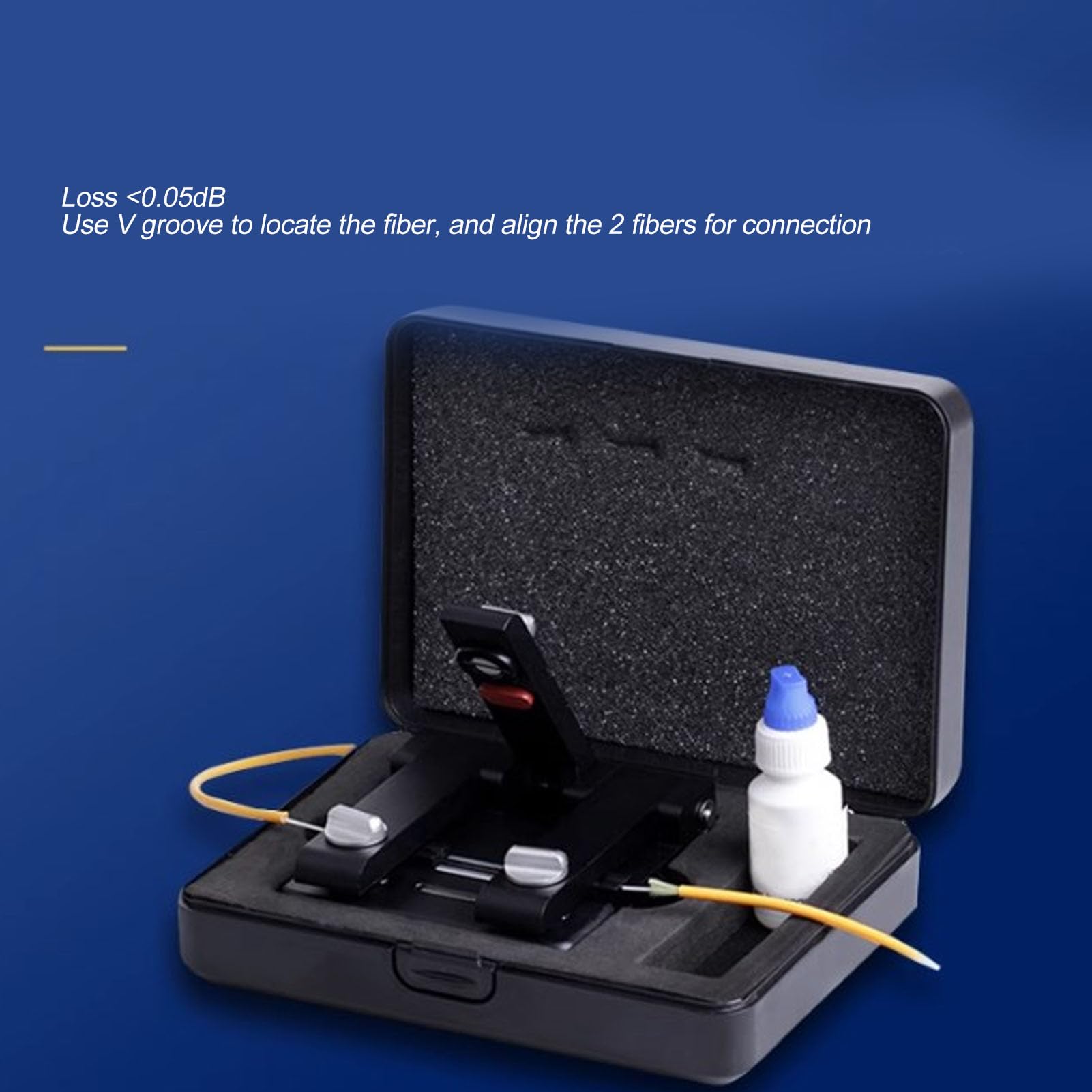 KL-51 Single-Glasfaser-V-Nut-Aligner mit Pressplatte, Magnetschalter, Temporärer Glasfaser-zu-Faser-Verbindungsstecker, Hochpräzises Bare-Fiber-Ausrichtungswerkzeug