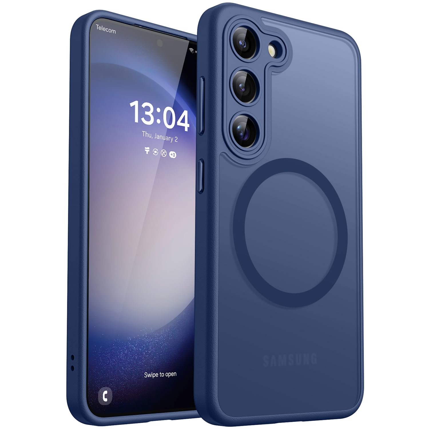 CANSHN Magnetic Shockproof for Samsung Galaxy S23 Case Deep Blue