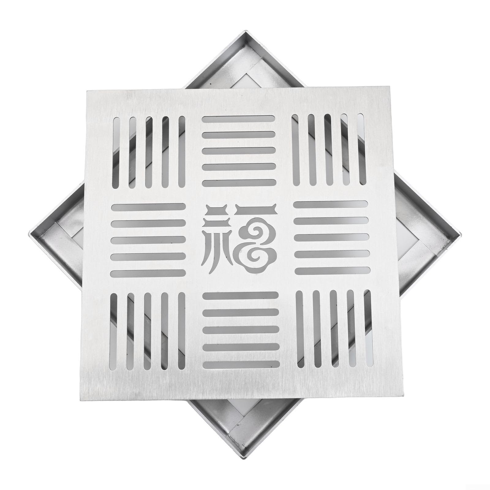 CWOQOCW Stainless Steel Floor Drain Grate Square Outdoor Drainage Cover Channel System With Frame Outdoor Indoor Metal Grid For Garden Driveway (200 * 200 * 20 * 2mm)