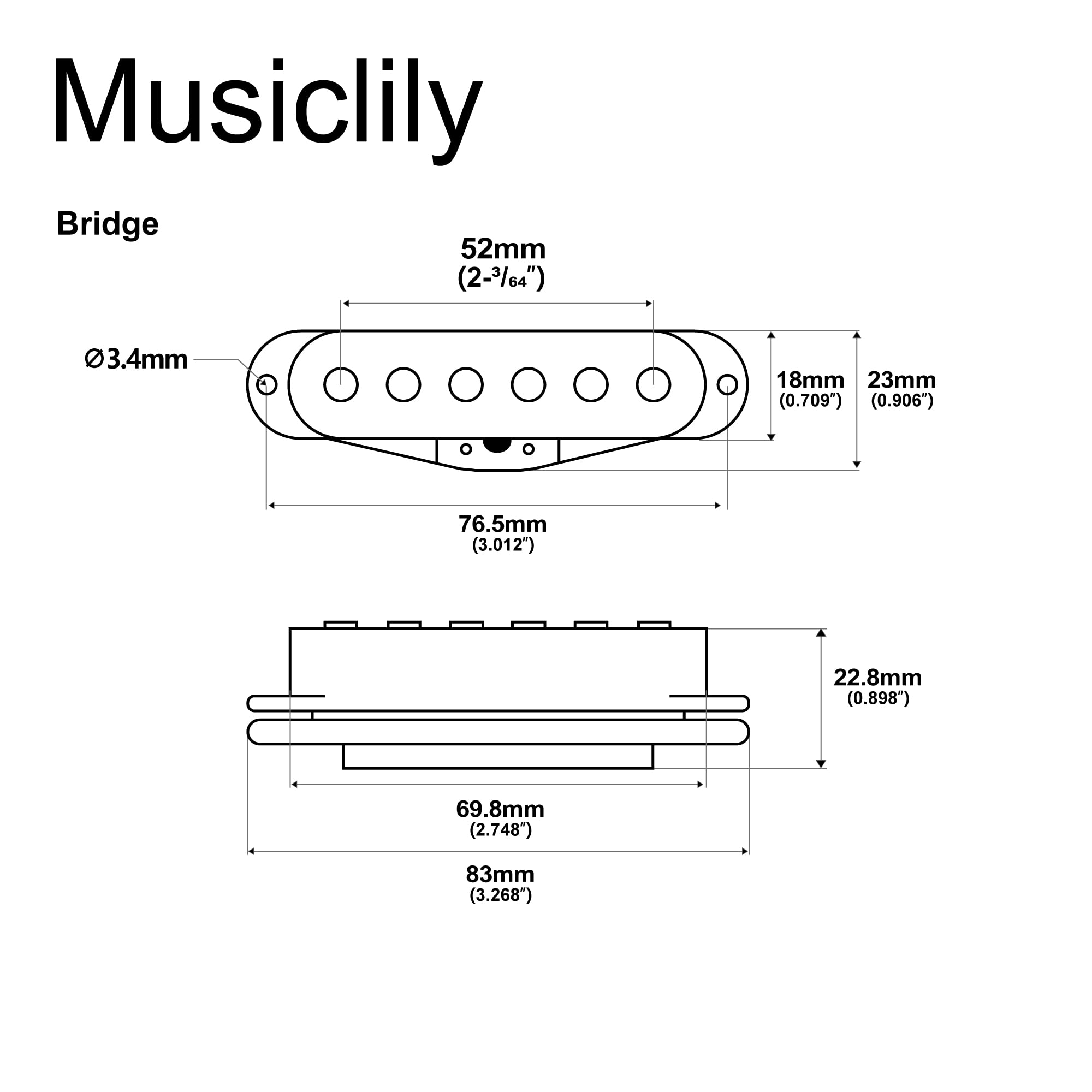Amazon.co.jp: Musiclily 52mm ストラト ピックアップ シングルコイル