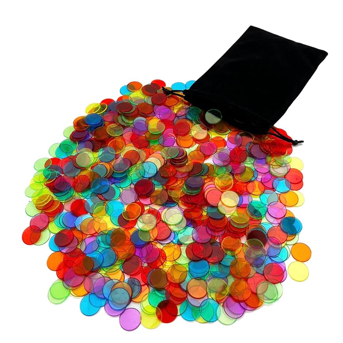 QEQSHQO – 100 Jetons Bingo Multicolores – PVC, Diamètre 1,5 Cm – Pour Jeux De Société, Apprentissage, Comptage