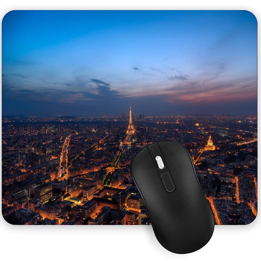 Gadgets WRAP Mouse Pad Mouse Mat with Anti-Slip Base with Spill-Resistant for Laptop, MacBook Pro, Gaming Computer - Eiffel Tower & Paris