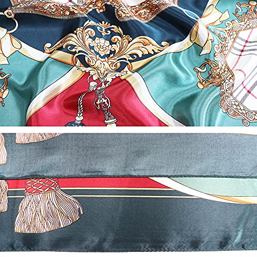 Image of Women's 35 inch Satin Square Silk Like Hair Scarves and Wraps Headscarf for Sleeping | Silk Feel Neckerchief, Hair Scarf, Fashion Bandana, Headscarf, Headband, Hair Wrap Sleeping, Daily Fashion Styling