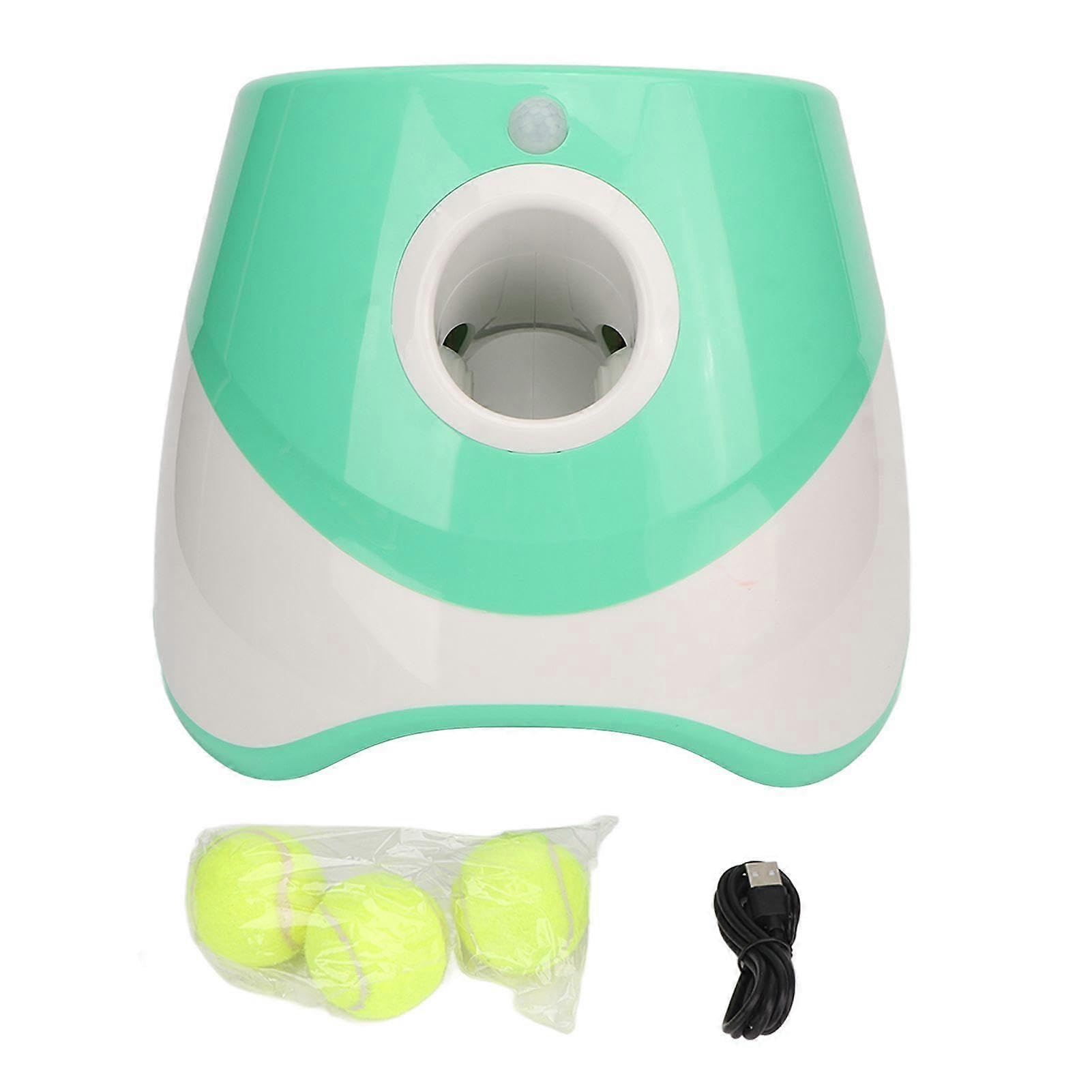 Lanceur de balles automatique pour chien rechargeable 3 modes interactif pour intérieur et extérieur Vert