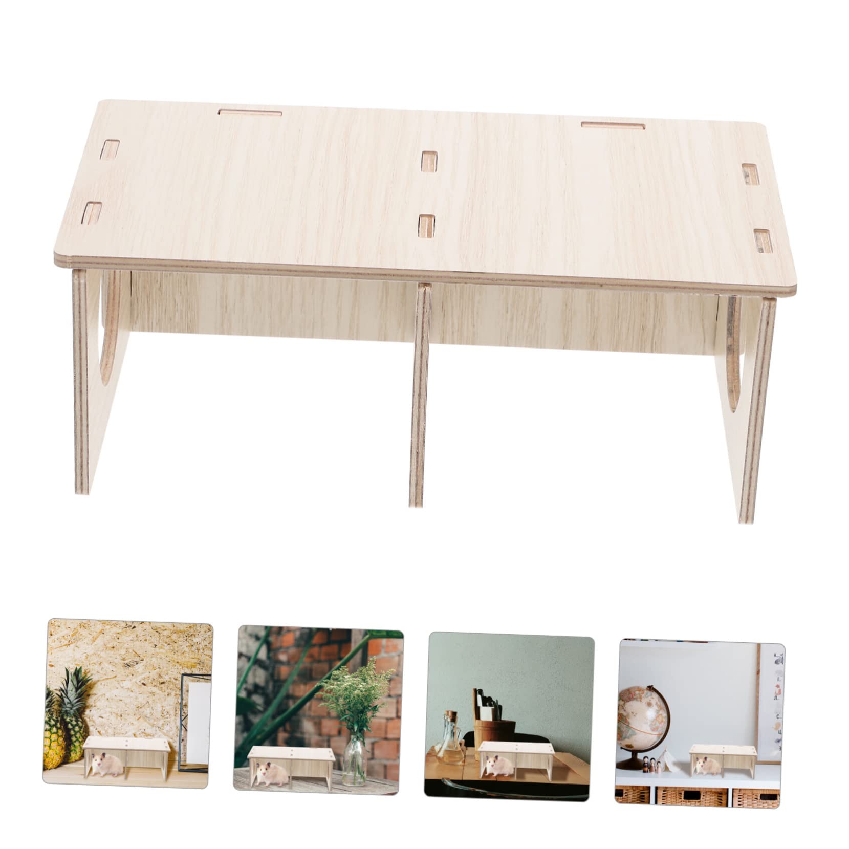 ABOOFAN Cabaña de Madera Espacio Privado y Función para Desgastar Dientes Diseño Transparente y Dos Habitaciones para Hámster Adecuado para Verano E Invierno