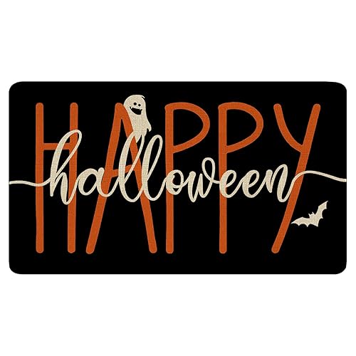 pahhjsa Happy Halloween Door Mat Outdoor, Halloween Doormat Outdoor Indoor