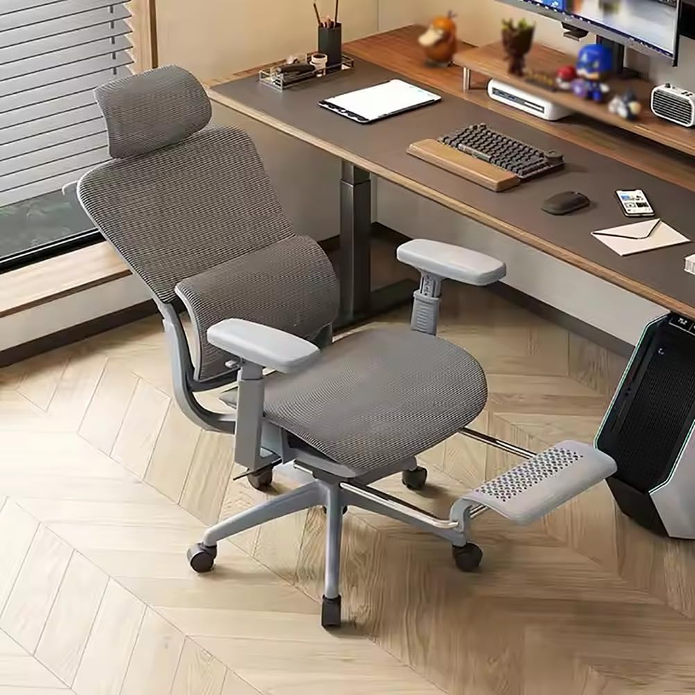 Ergonomischer Computerstuhl – 140° verstellbarer Sofastuhl mit Halswirbelstütze und versteckter Fußstütze für Heimbüro/Gaming/Studie