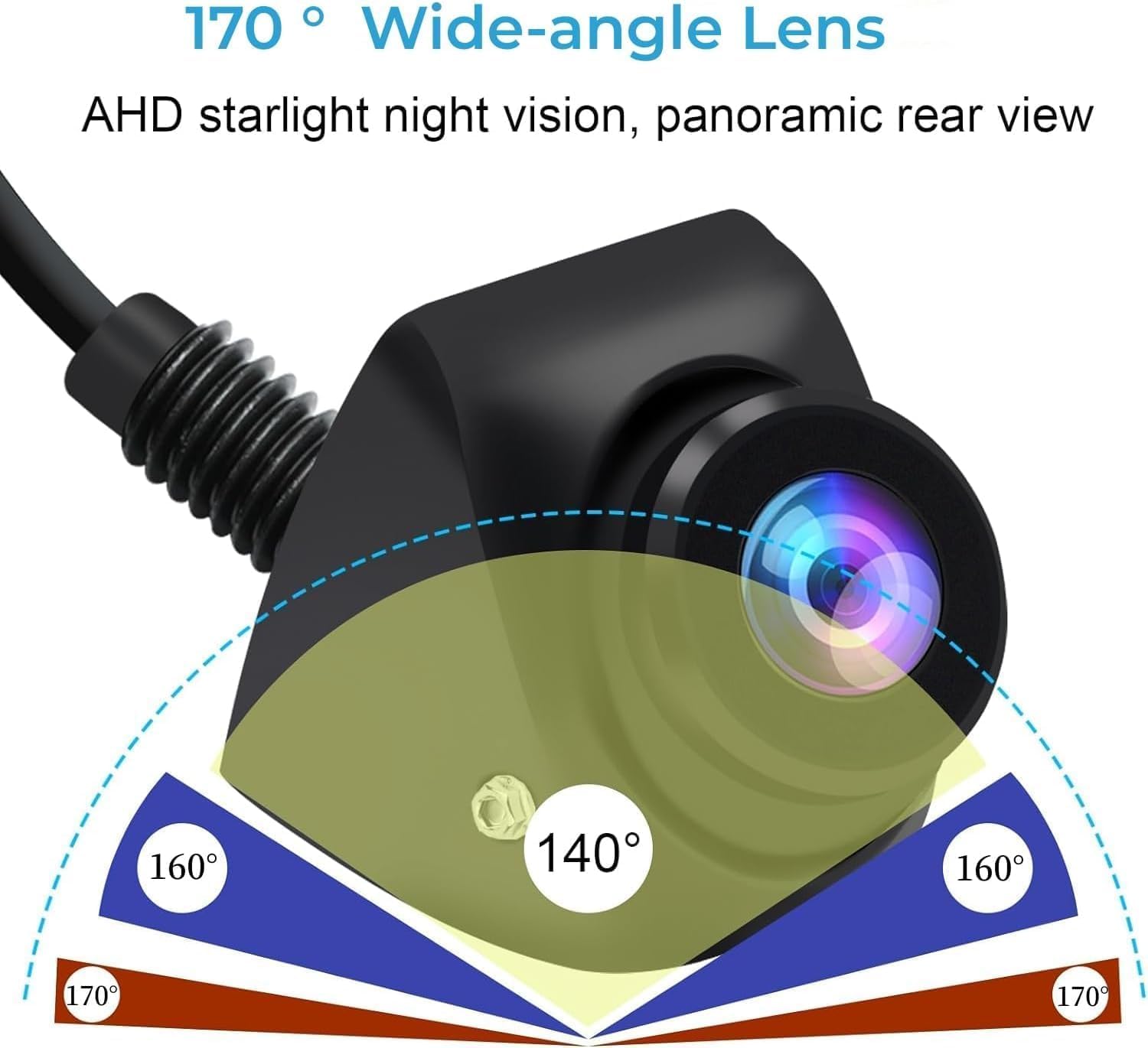 OBEST Caméra de Recul AHD Voiture 1080P avec Câble Vidéo RCA,45° Réglable Caméra Recul Arrière 170° Grand Angle,pour Voiture Bus Camion Caravane Camping-Car 12V-24V | Caméra de recul étanche 170° grand angle CVBS pour camion, SUV, caravane, van, pickup un