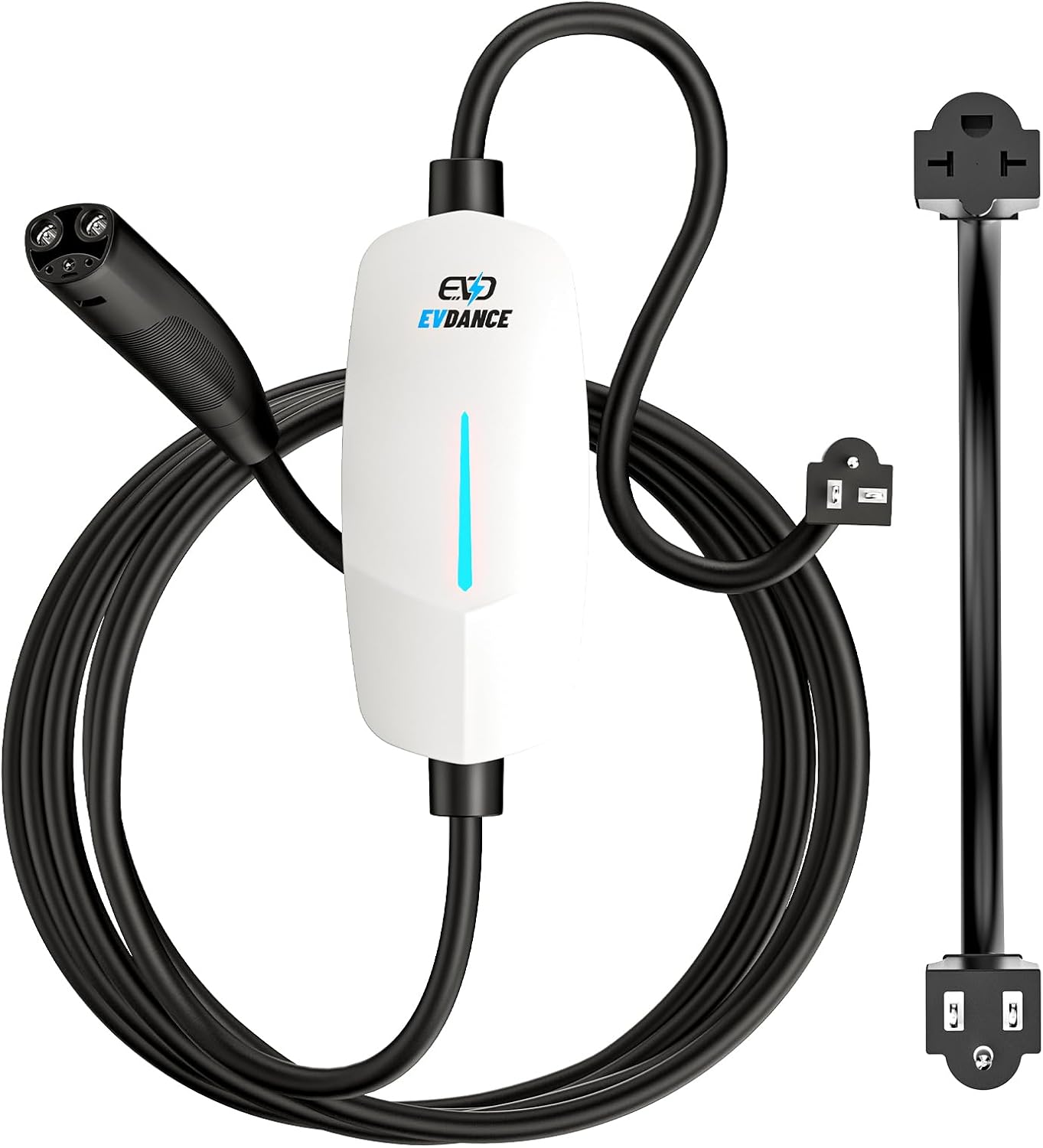 Level 1&2 Tesla Charger, NACS Mobile Connector with 25ft Cable, Home Electric Vehicle Charging Station for Tesla Models 3/Y/S/X & NACS EVs, 12A 120V/16A 240V, NEMA 5-15 & NEMA 6-20 Plug