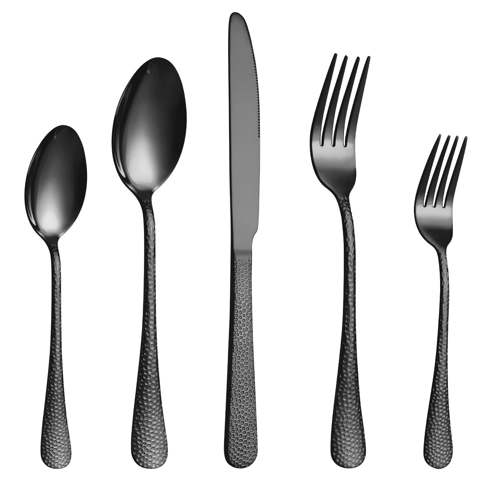 Silverware Set,20-Piece Stainless Steel Flatware Set for 4,Food-Grade Stainless Steel Cutlery Set, Dishwasher Safe, Mirror-Finished Utensil Sets,Reusable Cutlery Set,Black — Amazon image 9
