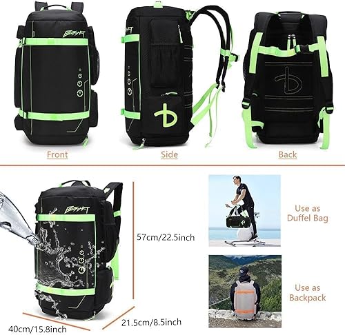 Miniatura 5 de BE SMART - Mochila de gimnasio extra grande de 40L para hombres, bolsa de gimnasio grande con compartimento para zapatos, bolsas de lona resistentes