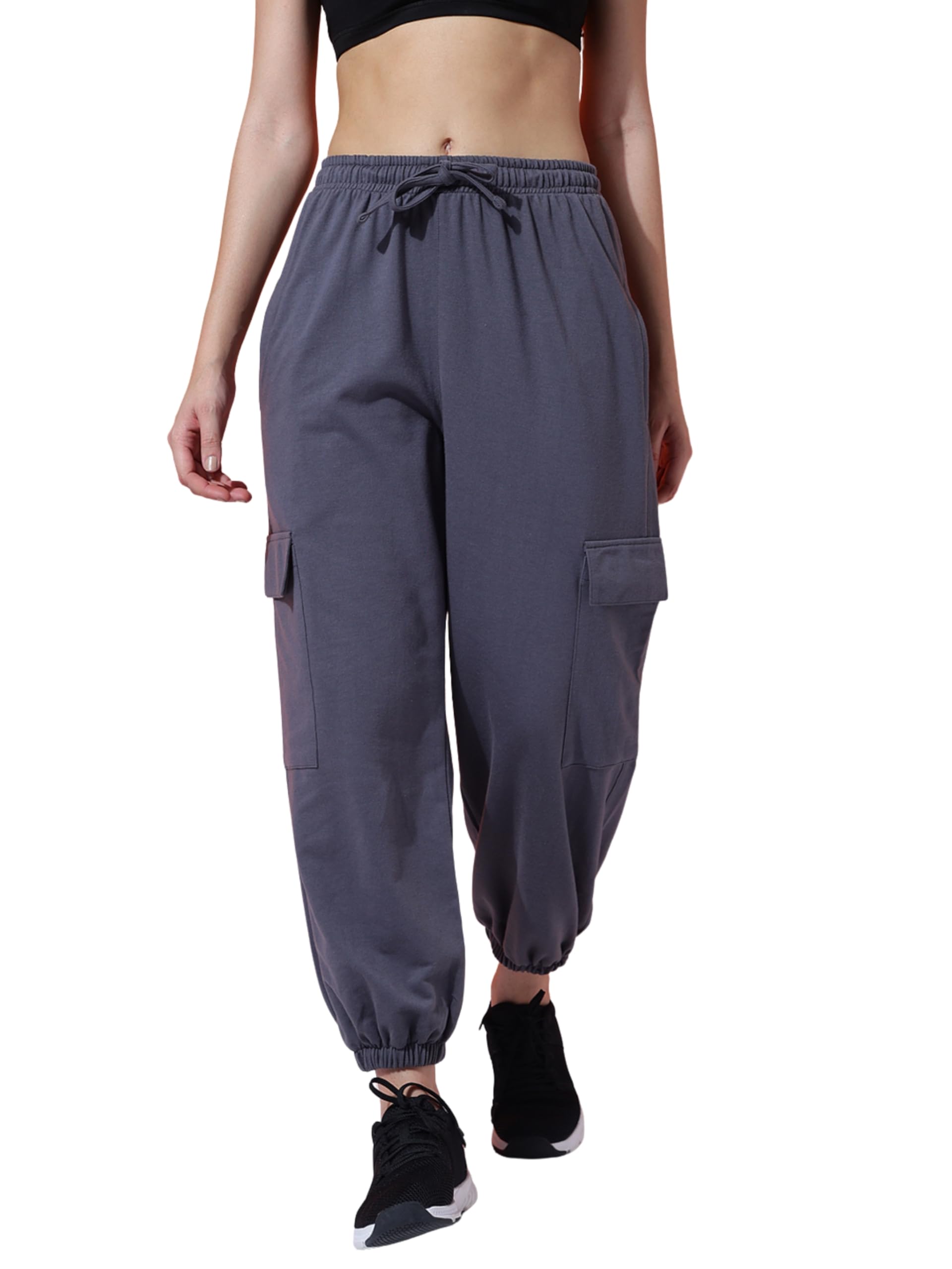Women Cargo Pants |Cotton Blend Track Pant with Utility Pockets | Relaxed Fit for Travel, Gym & Streetwear/MKHWL-85$P-image-29