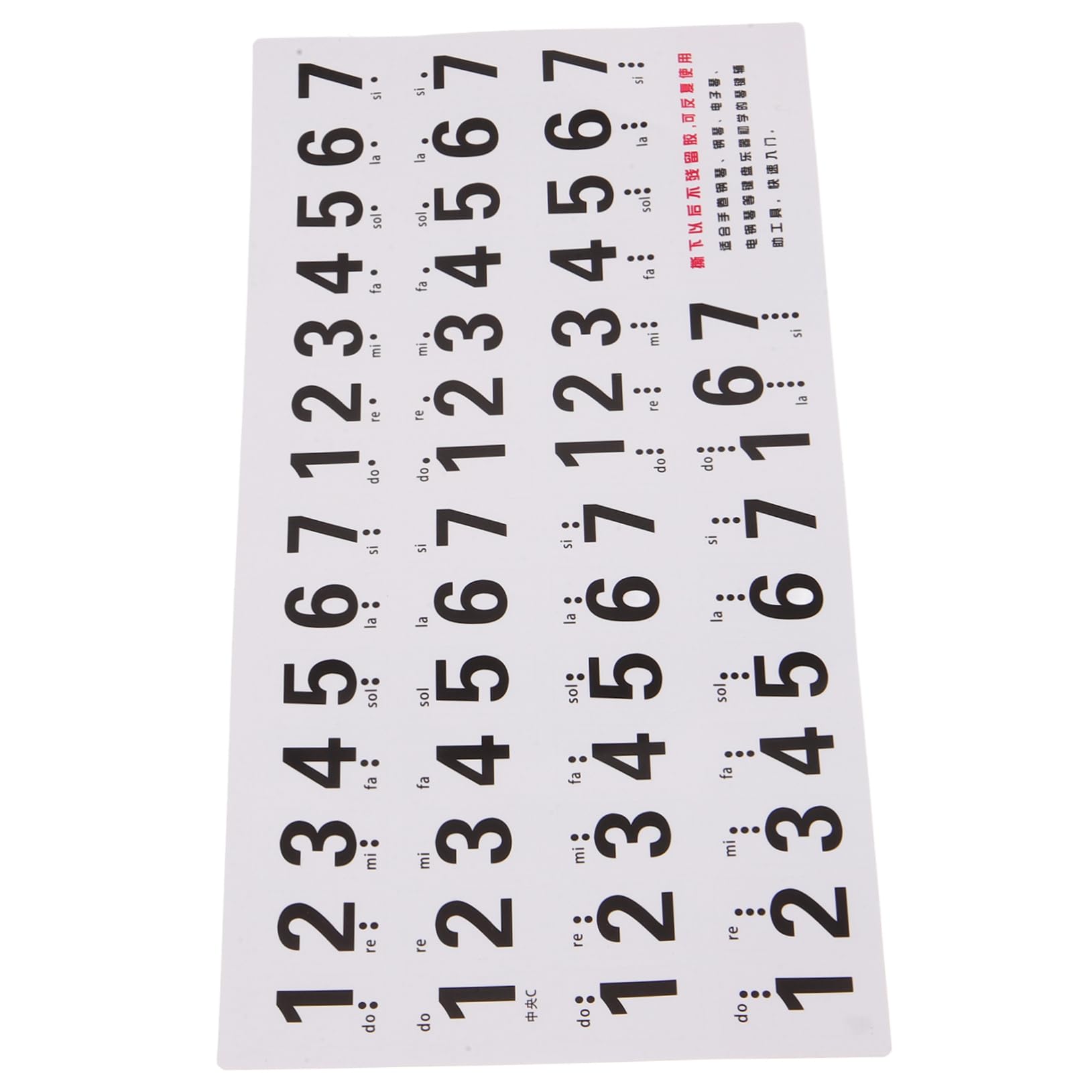 Wakauto Piano Keyboard Sticker Set 88 Key Removable Piano Key Labels Music Notation for Beginners and Electronic Organs