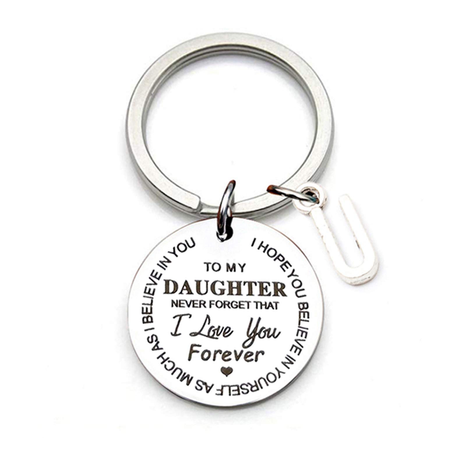 Portachiavi Personalizzato 'To My Daughter' In Acciaio Inox – Inciso Con Frase Motivazionale, Regalo Da Mamma E Papà Per Figlia