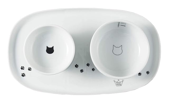 NECO ICHI Cats First Necoichi - Cuenco Elevado para Comida para Gatos, sin estrés, prevención de reflujo…