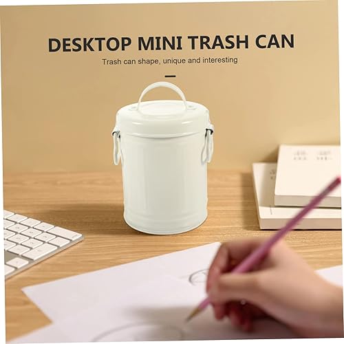 Miniatura 3 de FONDOTIN Basurero de escritorio pequeño de escritorio, cubo de almacenamiento para artículos diversos, soporte para brochas de maquillaje, cubos
