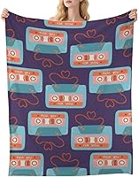 Vista 1 de Retro Cassette Tape for You Purple Decor Silky Flannel Fleece Blanket Throw Soft Cozy Soft Throw Blankets for Women Blanket Lap Lightweight Bedroom