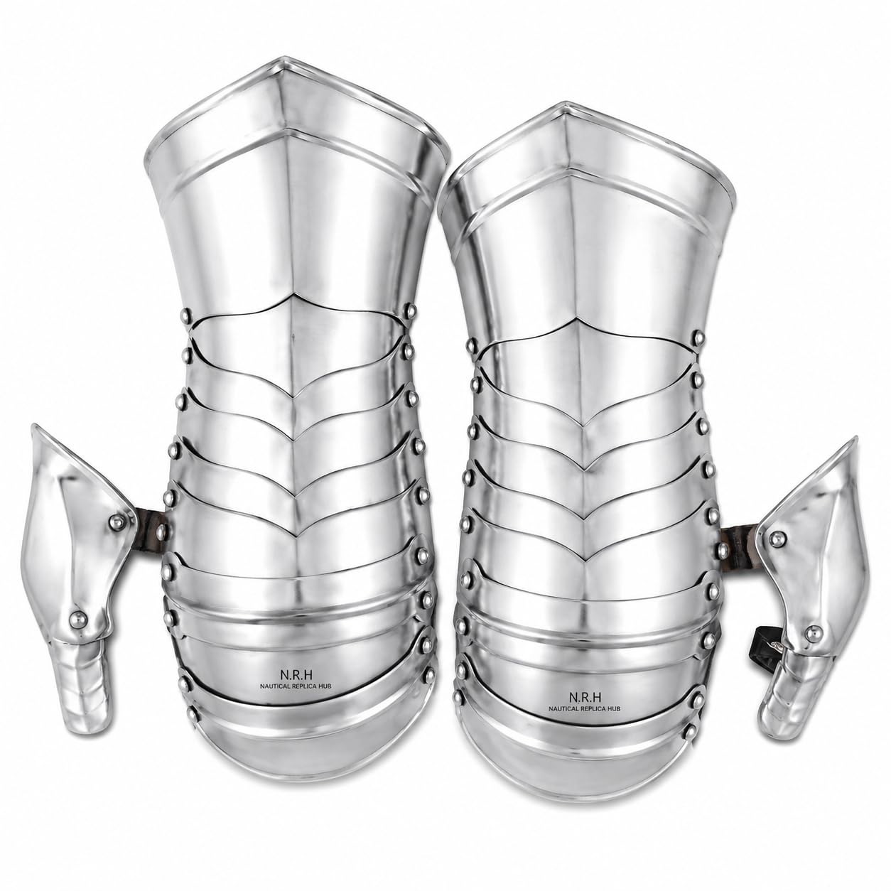 Medieval Steel Gauntlets with Integrated Vambraces - Hand & Arm Protection Armor for LARP, Cosplay, and Halloween Costume