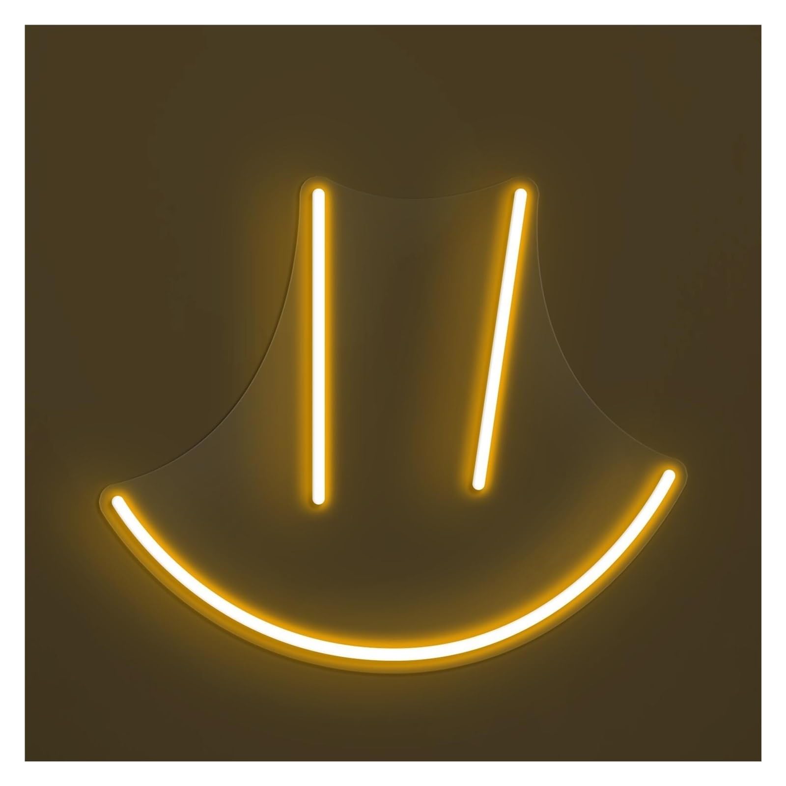 Hanging Art Neon Signs Happy Face Neon Sign, Suitable For Kids Room Decor With Brightness Adjustable 38cm(Yellow)