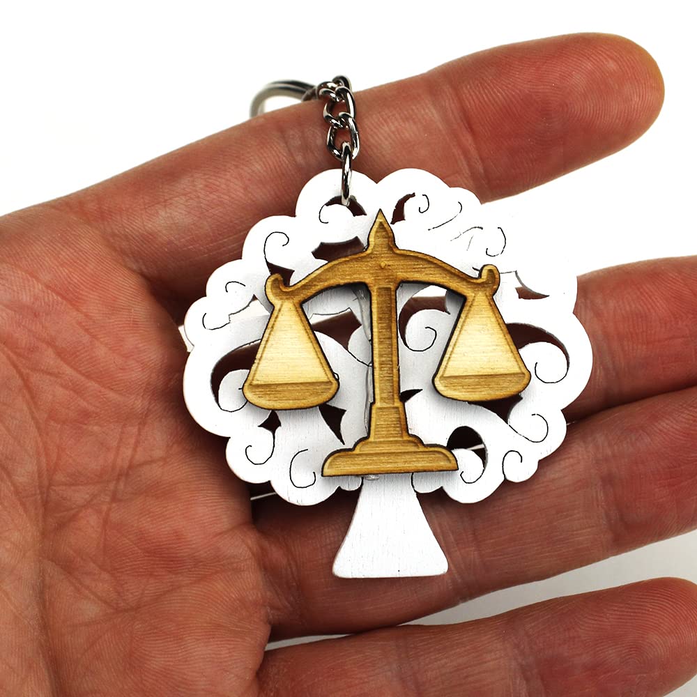 Regalo per studenti di giurisprudenza, portachiavi con simbolo della