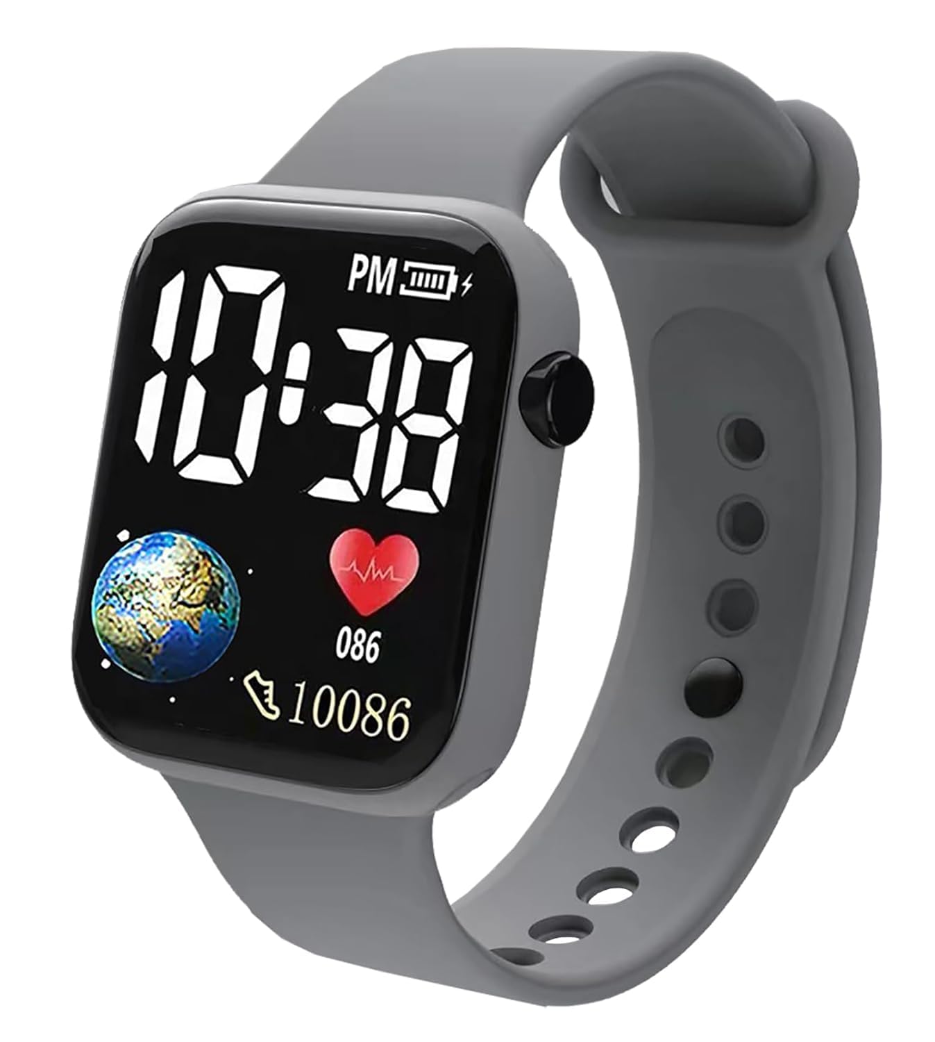KronoQ,Digital Watch for Kids,Led Display Waterproof Square Watch with Detachable Strap,Digital Watch for Boys and Girls (Grey) (B0CPWL66FL) Amazon Price History, Amazon Price Tracker