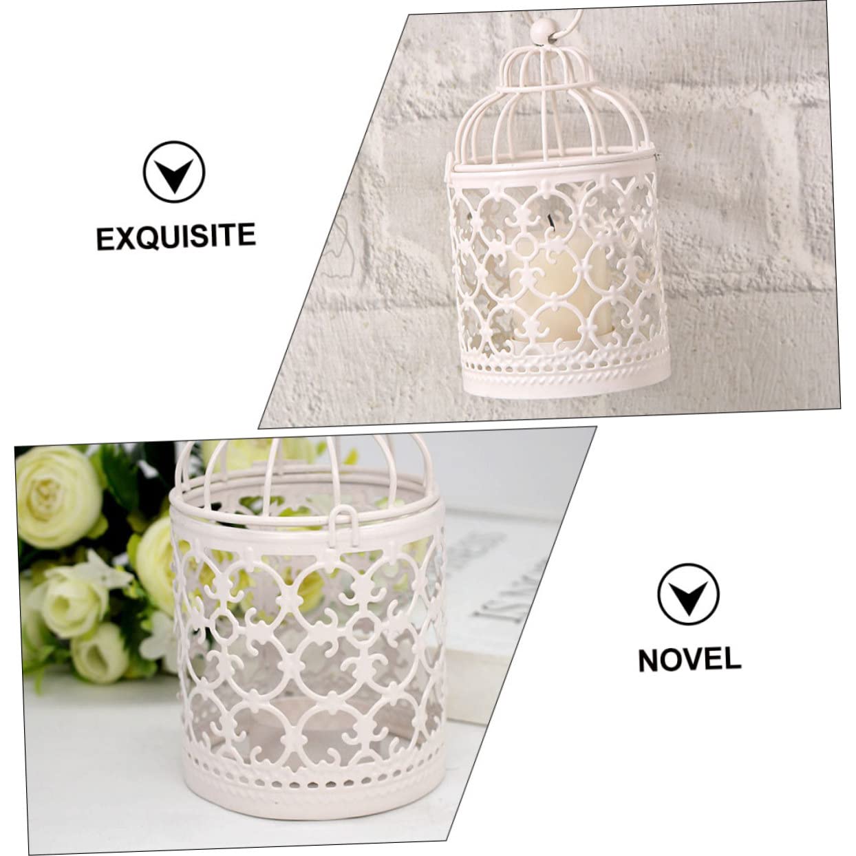 Alipis 2 Juegos Portavelas De Jaula De Pájaros Hueca Candle Holder Jaula Pajaros Jaulas Pajaros Candelabro De Pared Sujetavelas Taza De Vela Candelita Hierro Forjado 3 Piezas * 2