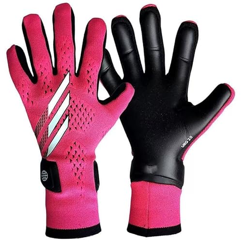 Guantes de portero de fútbol con agarre fuerte, antideslizantes y transpirables, para adultos y niños (rosa, 7)
