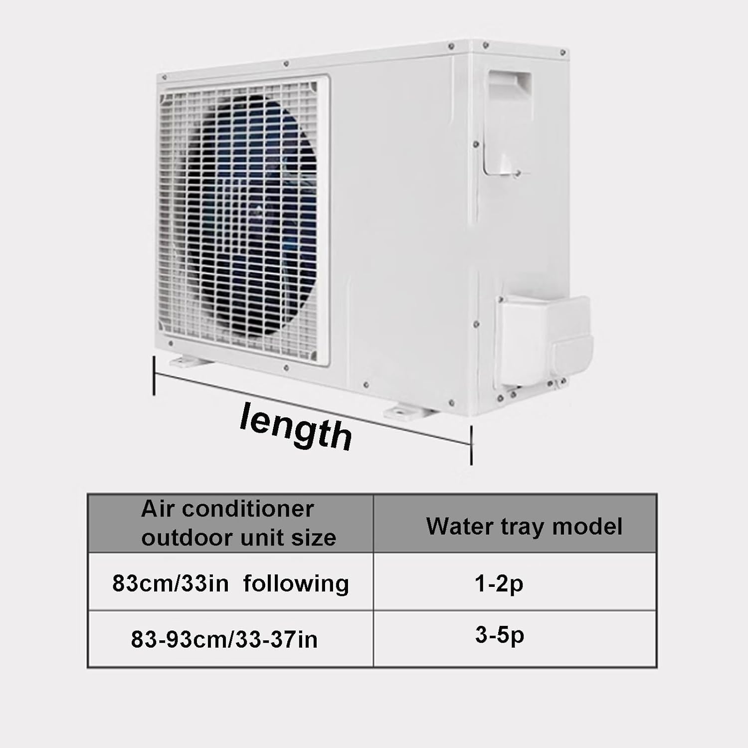 Large Portable AC Drain Pan, Durable Drip Pan for Indoor/Outdoor Split AC Units, Grid Design with Drain Pipe, Firm & Stable, Essential Accessory for Efficient Drainage