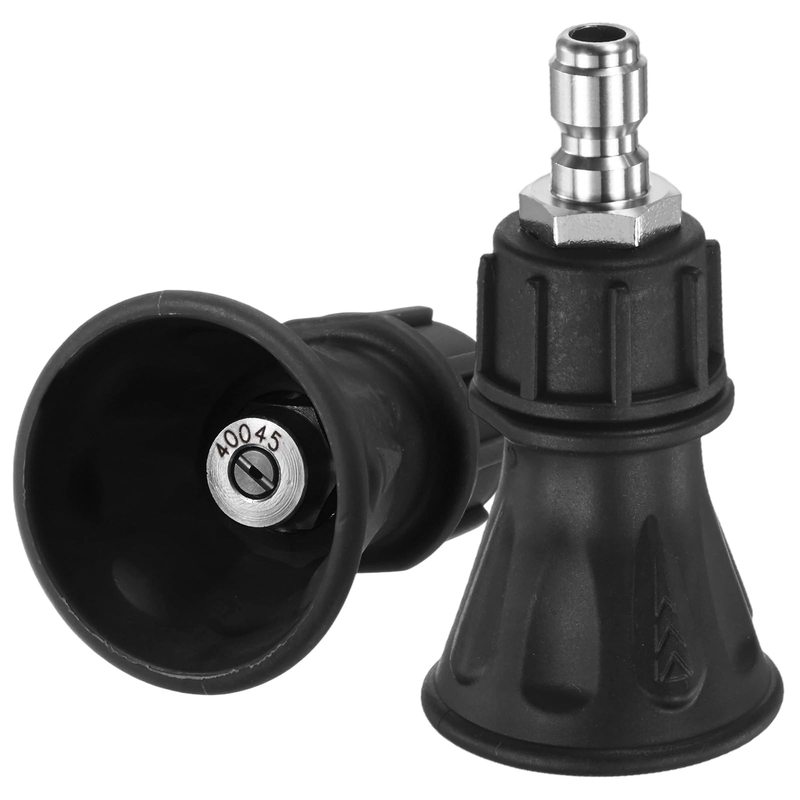 M METERXITY 2-Pack Pressure Washer Nozzle Guard, 40 Degree Power Washer Nozzle with Rubberized Protection for High Efficiency Cleaning, 1/4" Quick Connect, Orifice 4.5 [Black]