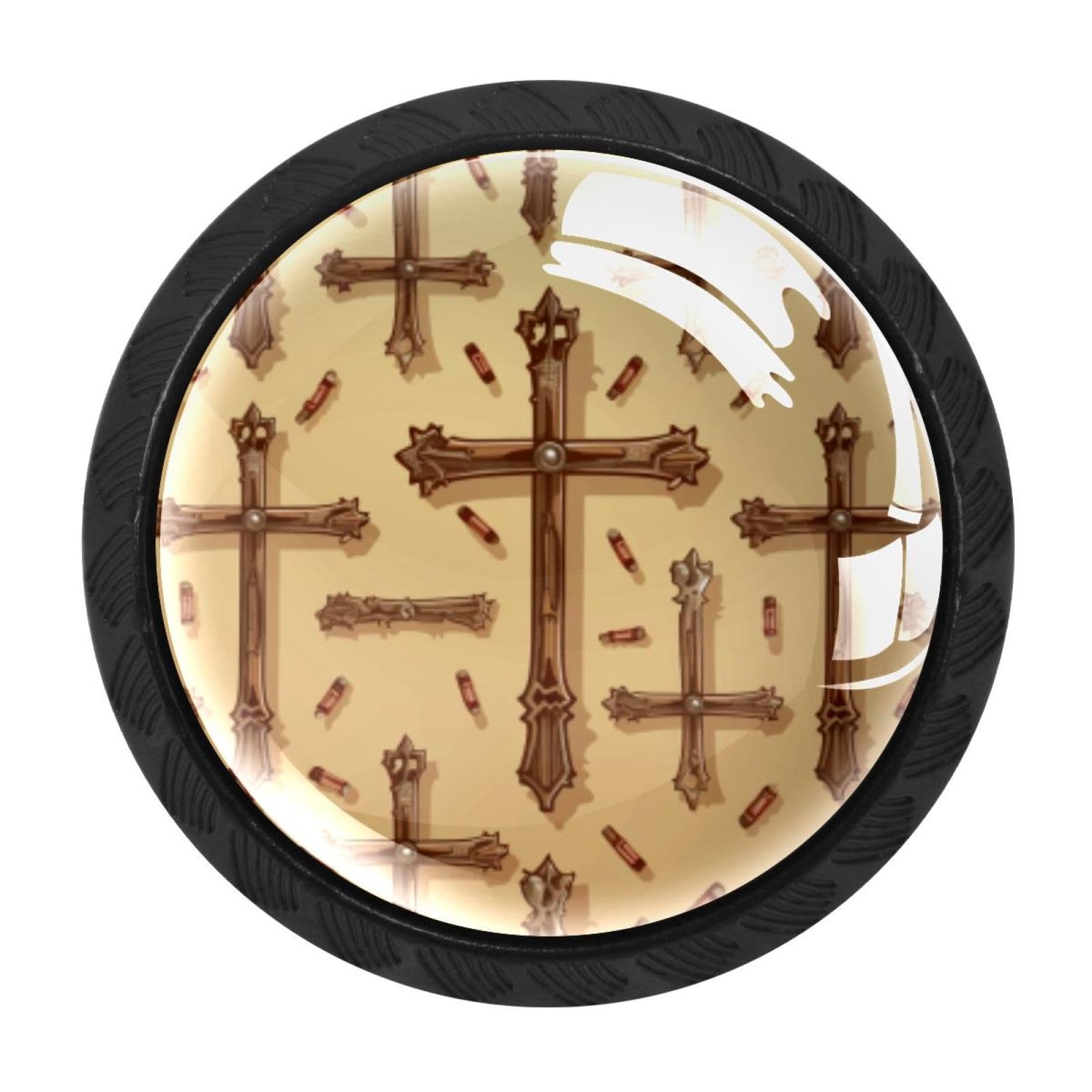 Chenzzzz Multicolored 03 4 Pieces Dresser Knobs Easter Cross Drawer Knobs Cabinet Knobs Pull Handles For Home Kitchen Office