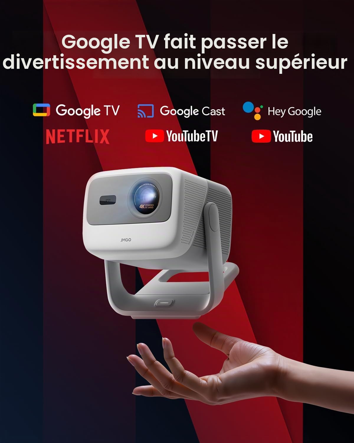 JMGO New N1S 4K Mini Videoprojecteur, Triple Laser, 1700 ISO Lumens, GTV