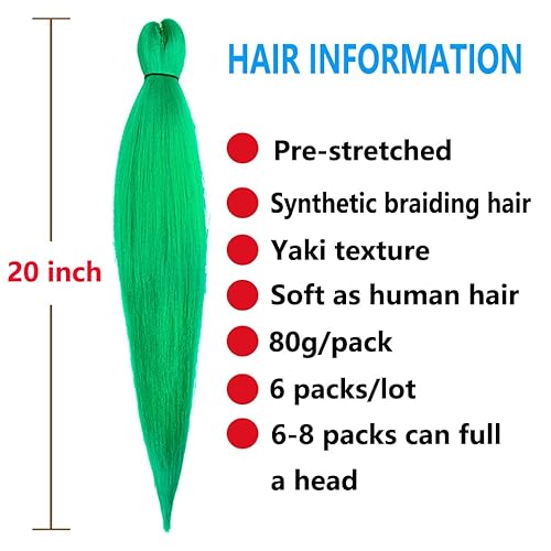 Miniatura 4 de Xiaofeng 6 paqueteslote de extensiones de cabello trenzado preestiradas para mujer, trenzas de ganchillo, color blanco, 20 pulgadas, ajuste de agua