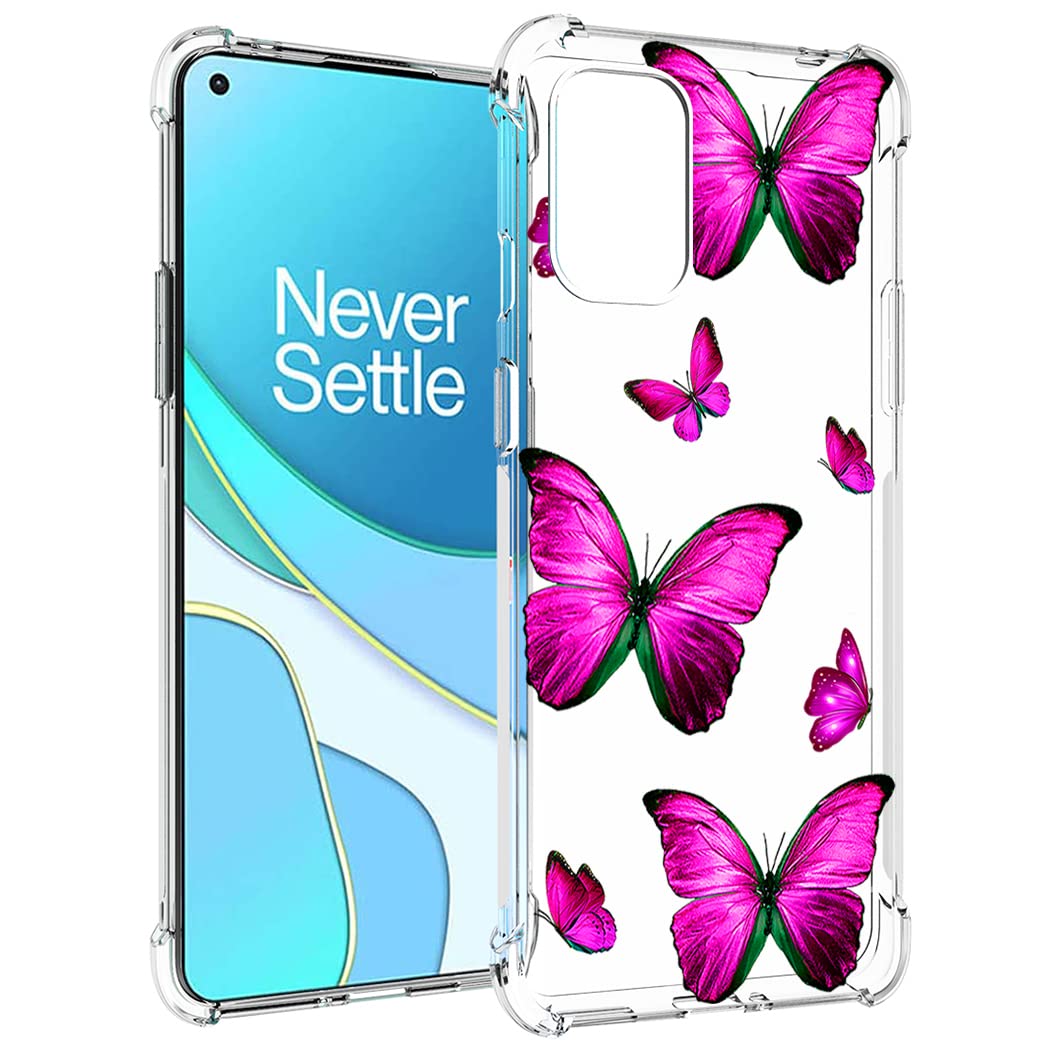 Cover OnePlus 8T 5G Trasparente Rosa: Custodia Morbida TPU Con Paraurti Anticaduta