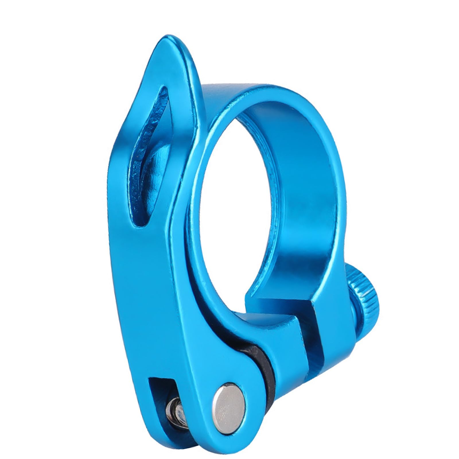 Hdoytxxm Blue Aluminum Alloys 34.9Mm Seat Tube Clamp Replacement Bicycles Seatpost Clamp Quickly Release Seatpost Collar Enduring Road Bike Tube Clip Bike Saddles Clamps