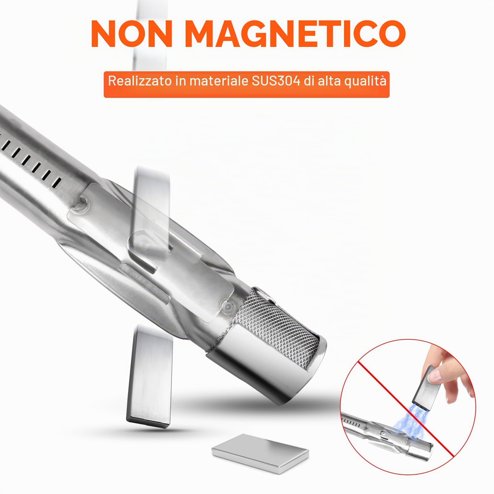 GFTIME Set di 4 bruciatori per barbecue a gas Weber Genesis 300, Genesis E330 E320 E310 S310 S320 S330 con manopole per bruciatore anteriore, bruciatore in acciaio inox 304 62752, 4 pezzi